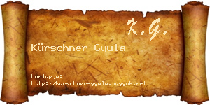 Kürschner Gyula névjegykártya